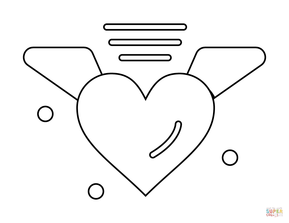 Dibujo de corazãn de amor alado de san valentãn para colorear dibujos para colorear imprimir gratis