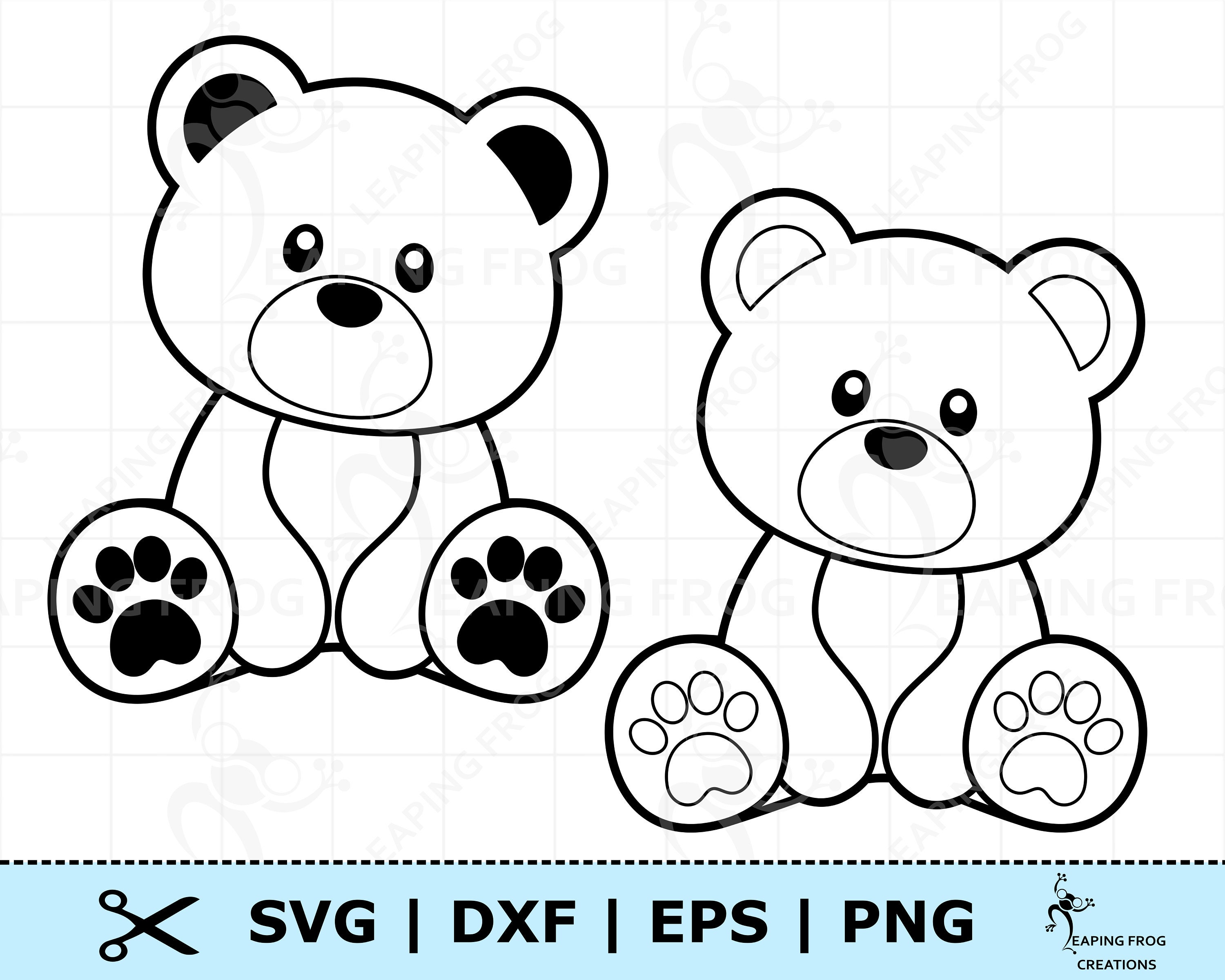 Teddy bear svg png dxf pdf cricut cut files silhouette cute bear coloring page svg bear outline svg teddybear svg bear clipart