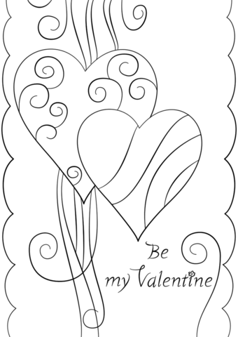 Dibujo de tarjeta de san valentãn sã mi valentãn para colorear dibujos para colorear imprimir gratis