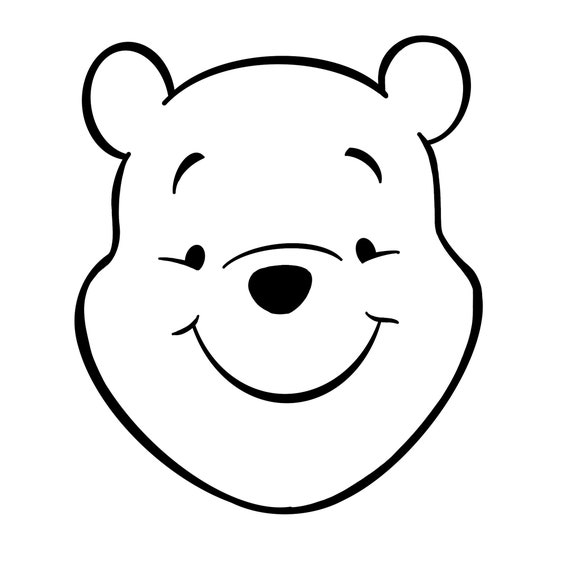 Winnie the pooh face digital files svgpdfpngjpeg winnie the pooh coloring pages