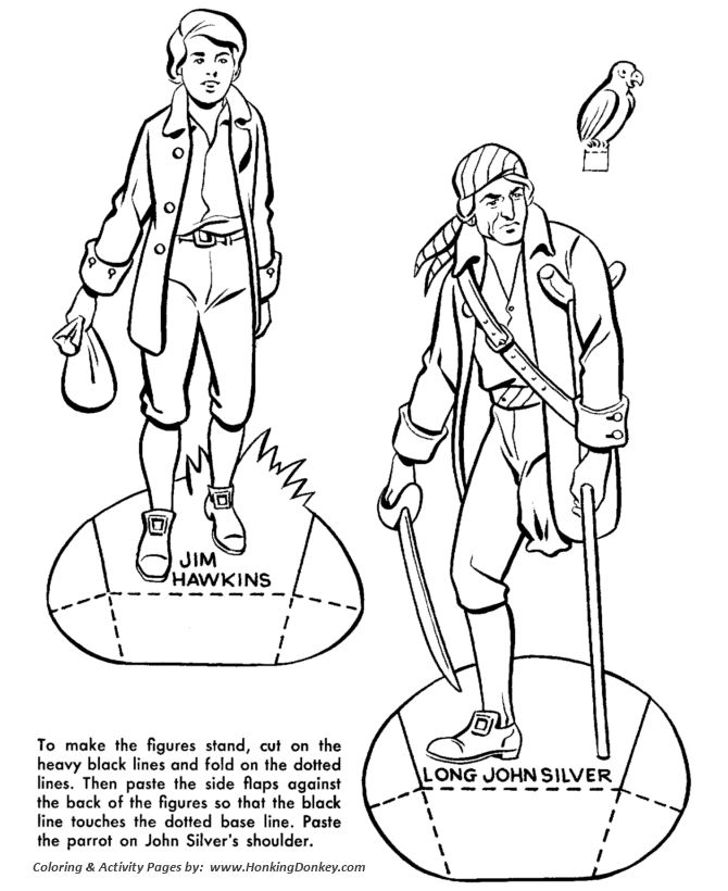 Treasure island coloring pages pirate cut