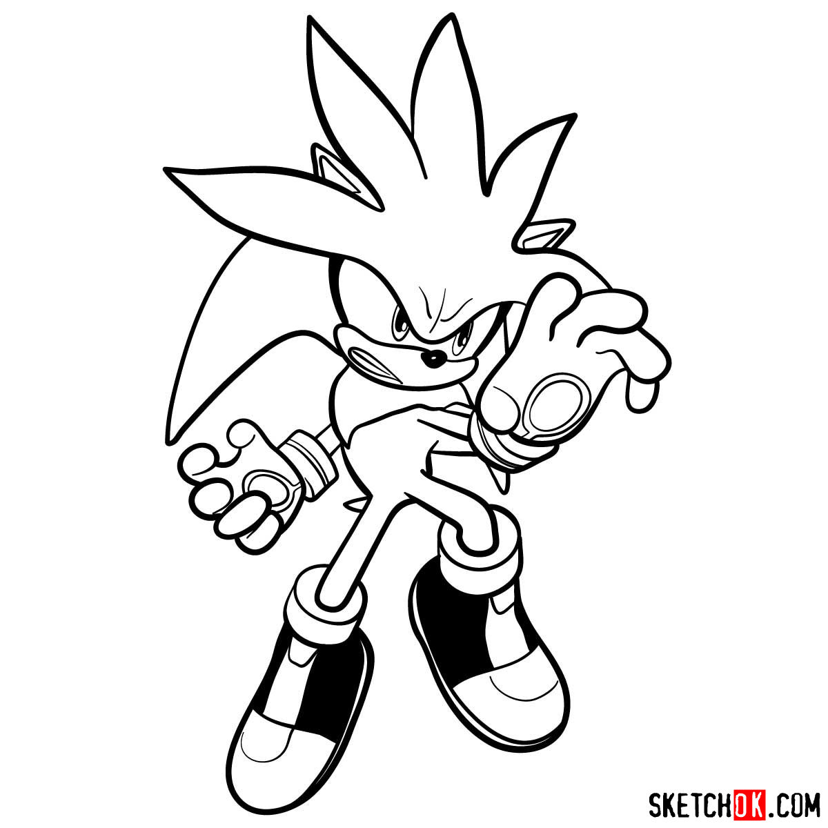 How to draw silver the hedgehog from sonic