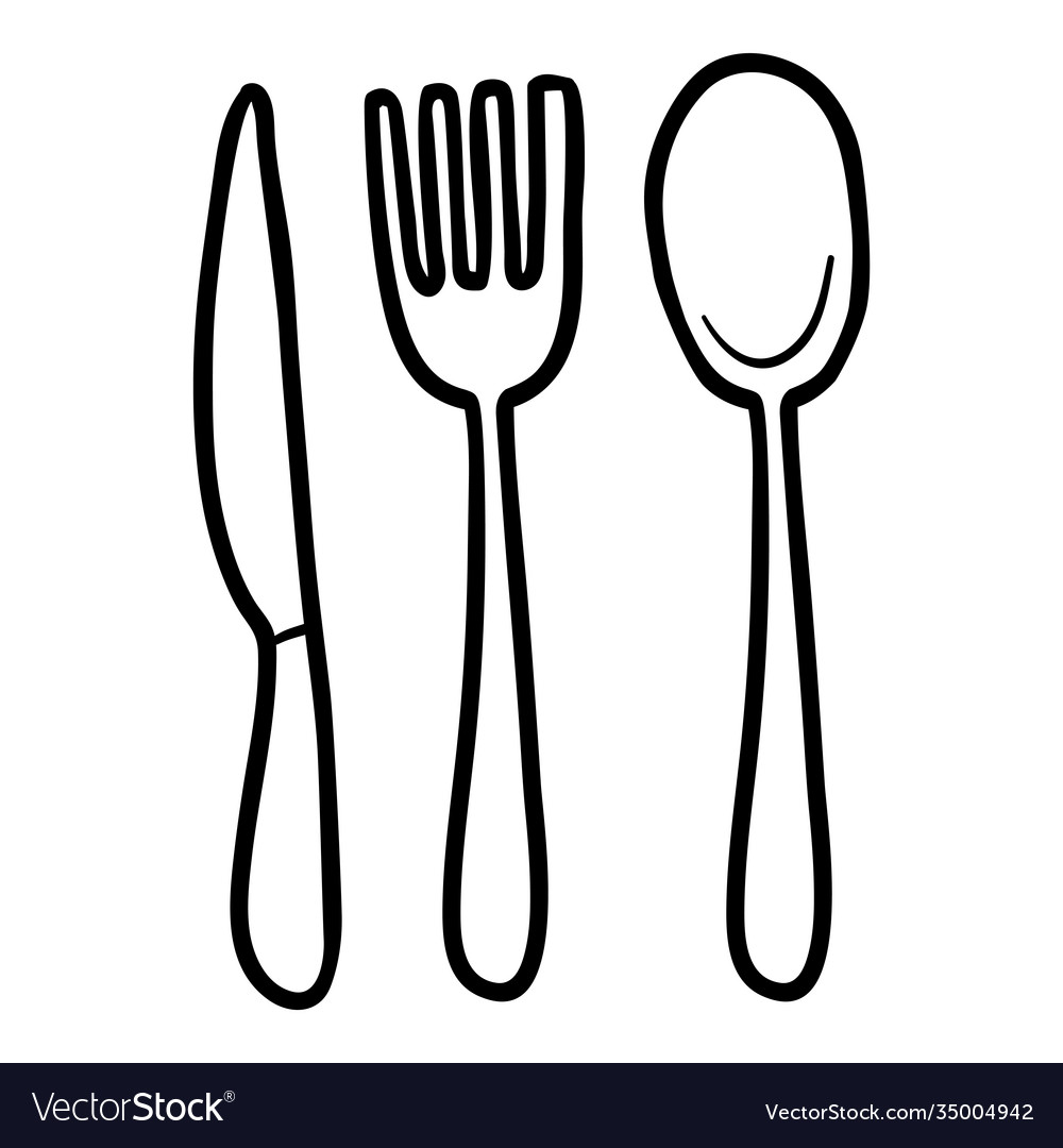 Coloring book cutlery royalty free vector image