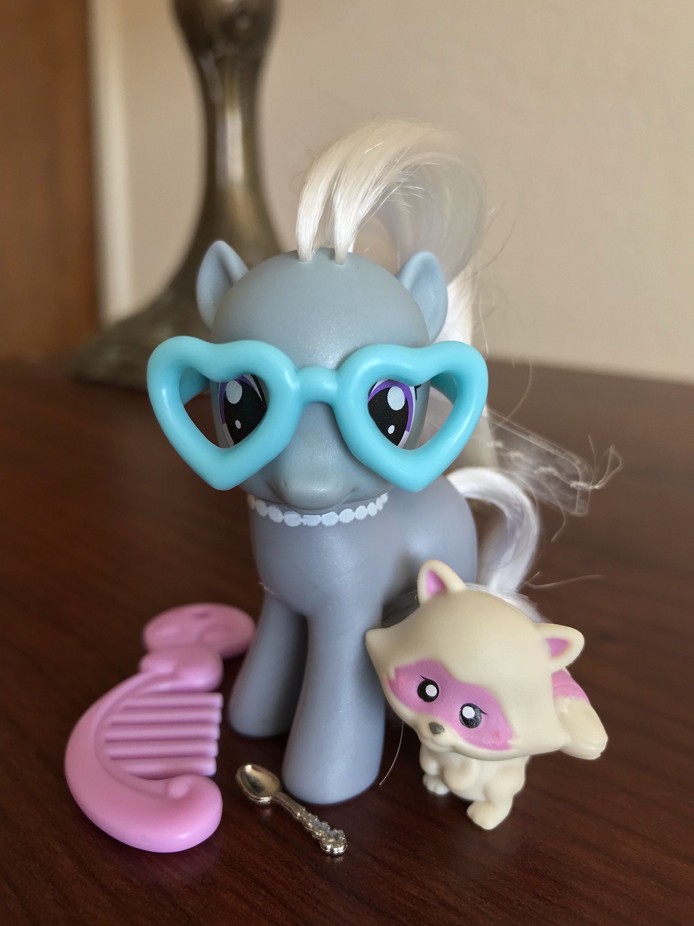 My little pony silver spoon original series brushable g woriginal rare blue heart glasses cutie mark crusaders friends as new