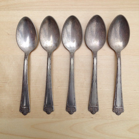 Set of monroe silver spoons epns antique dinnerware s table