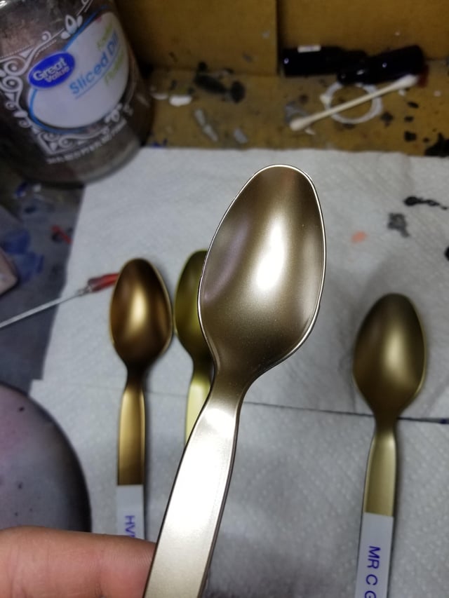 Testing gold paints