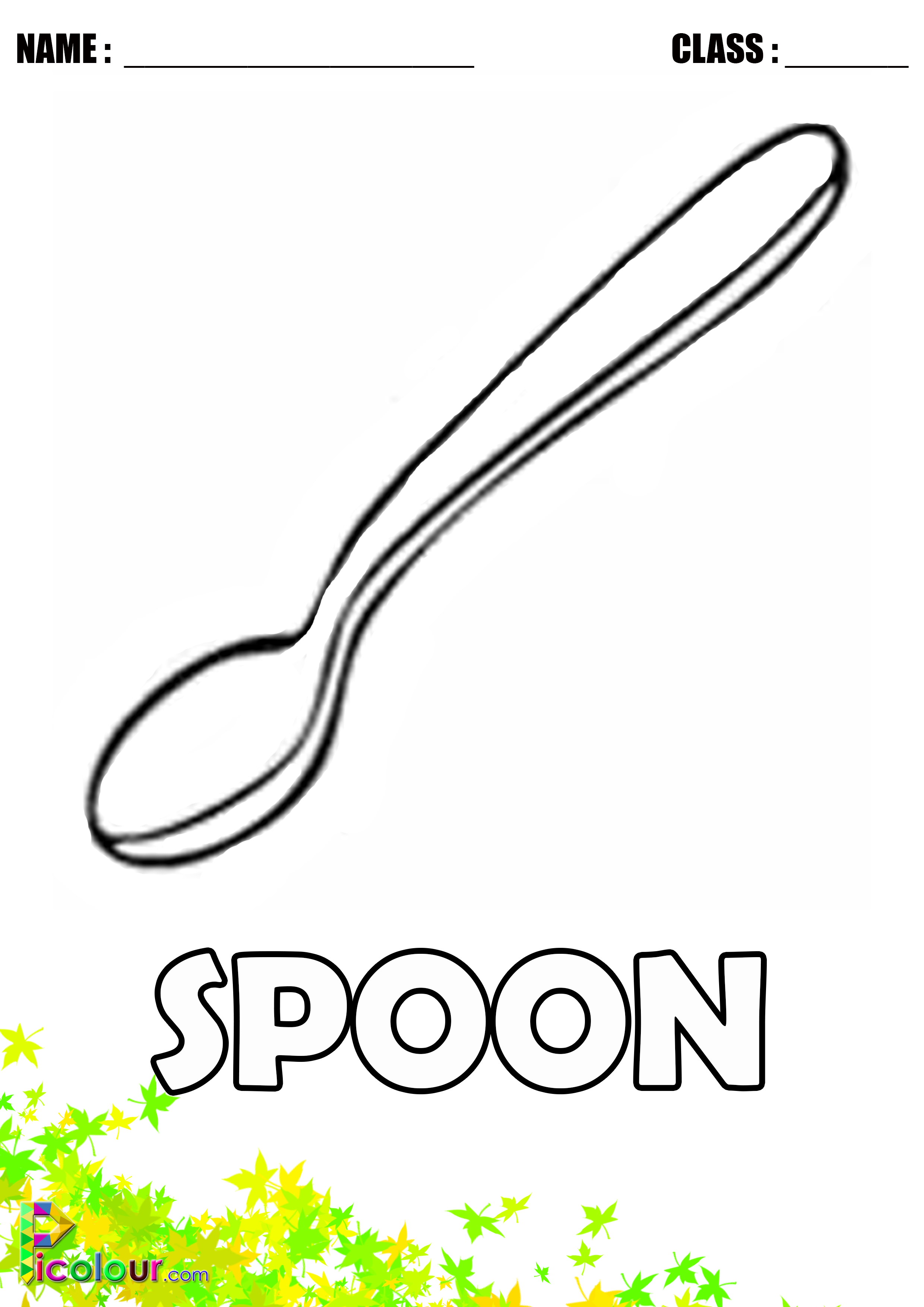 A silver spoon colouring pages printable for kindergarden