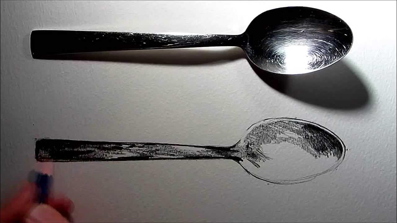 How to draw a spoon using a b pencil