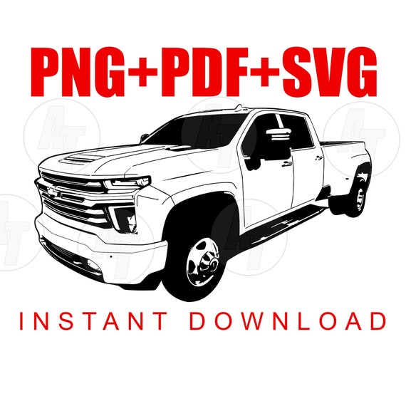 Chevy silverado dually hd descarga digital png vector