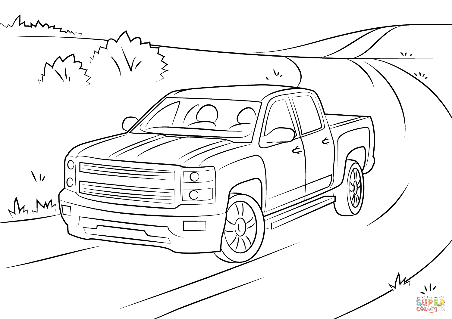 Chevrolet silverado coloring page free printable coloring pages