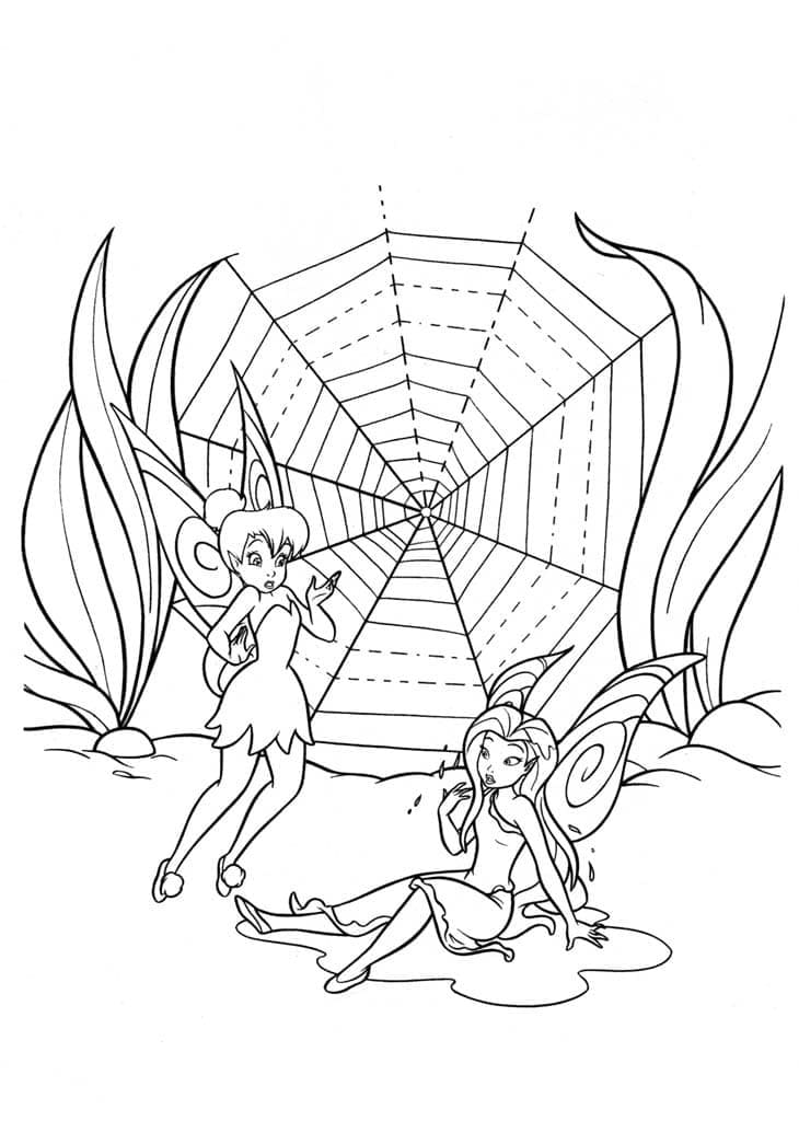 Tinkerbell and silvermist coloring page