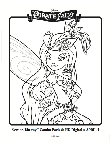 Pirate fairy coloring sheet