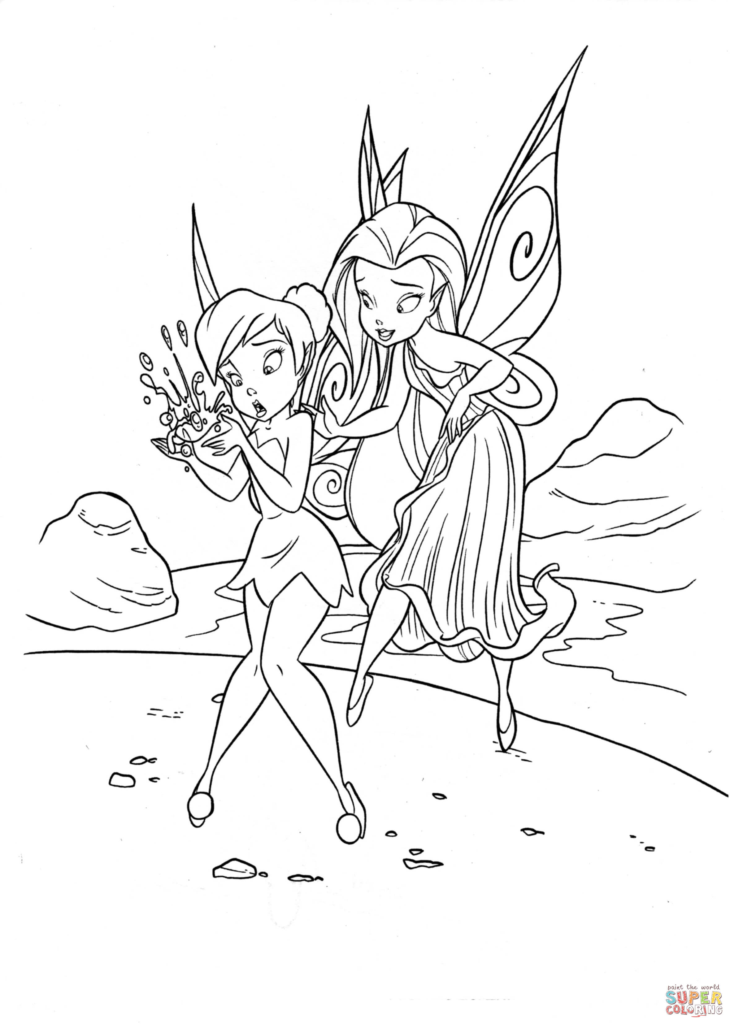 Rosetta is teaching tinkerbell coloring page free printable coloring pages