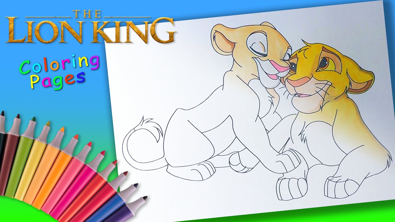 Lion king siba and nala coloring pages for kids disney lion king coloring book