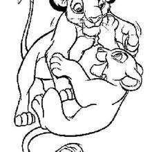 Simba plays with nala coloring pages