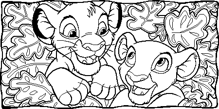 Nala and simba together coloring page free printable coloring pages