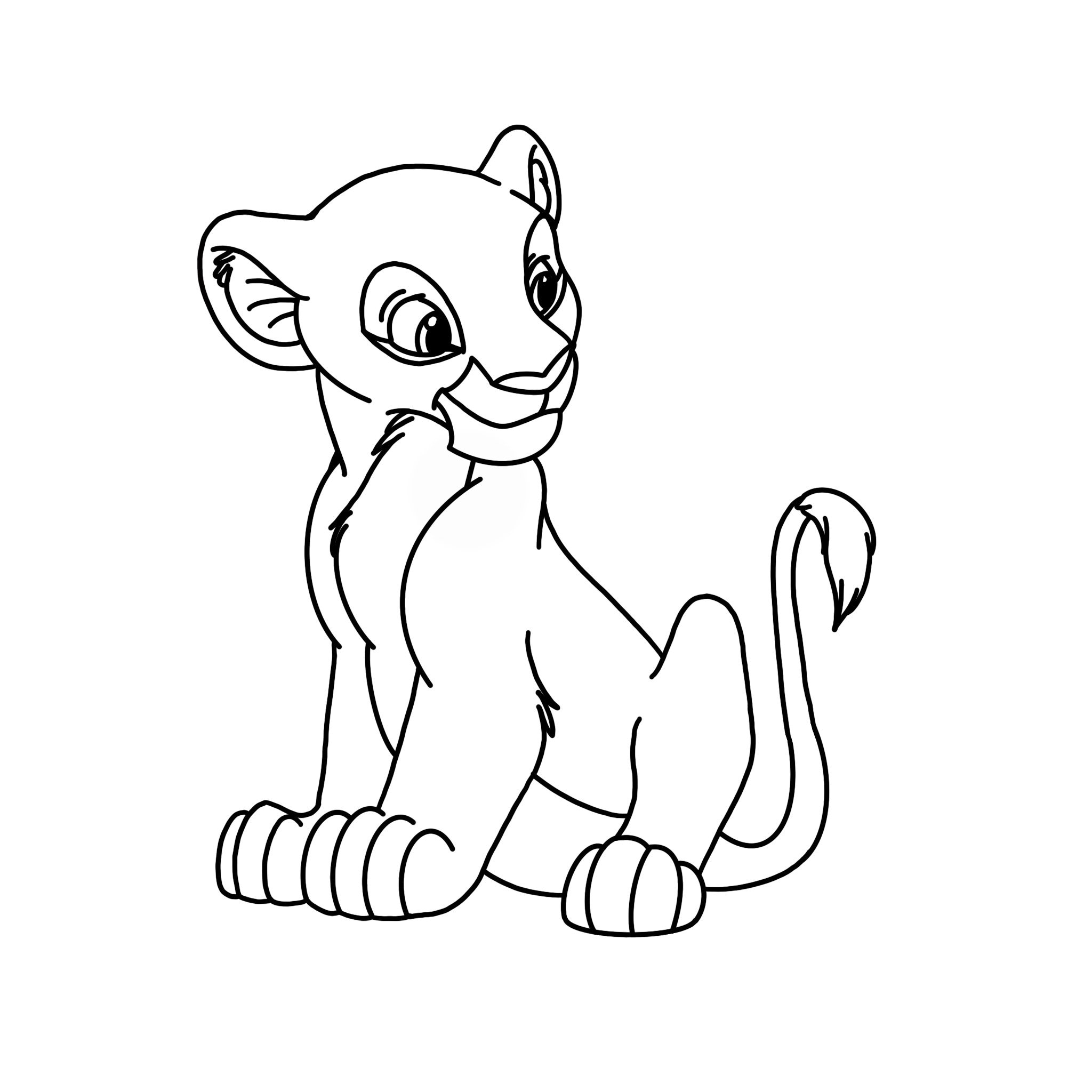 Young nala the lion king digital files svgpdfpngjpeg the lion king coloring pages download now