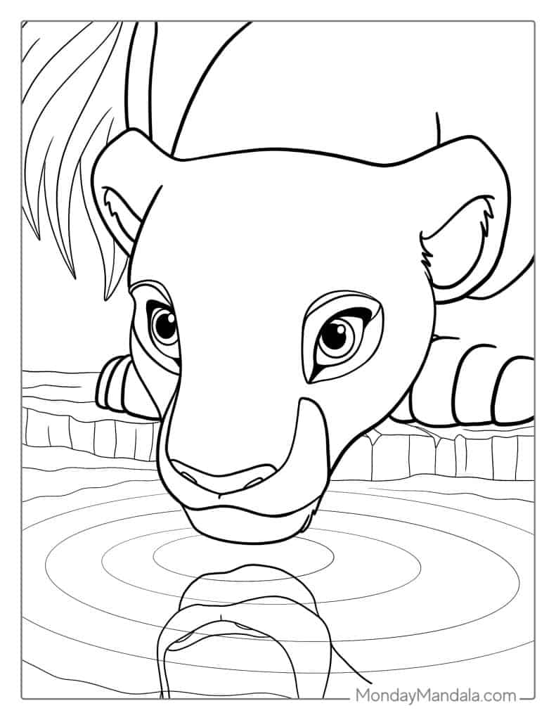 Lion king coloring pages free pdf printables