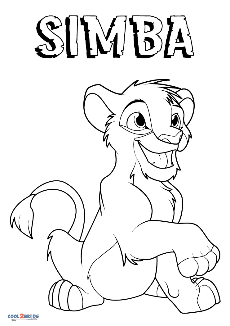 Printable simba coloring pages for kids