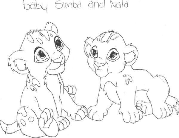 Baby simba and nala by livelaughlove on