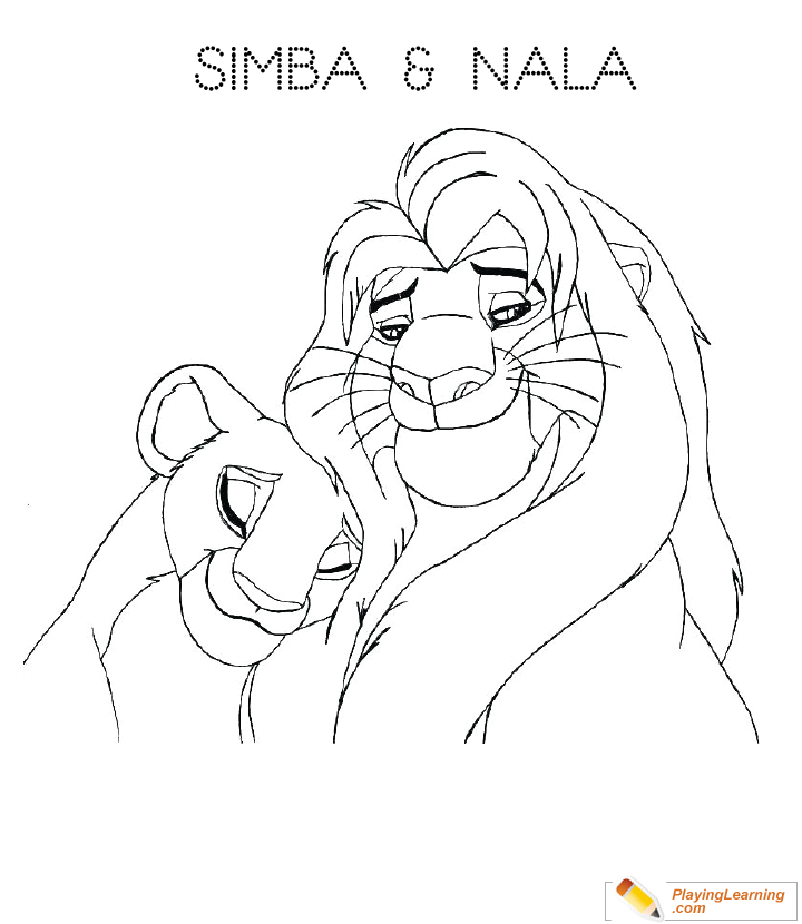 The lion king simba nala coloring page free the lion king simba nala coloring page