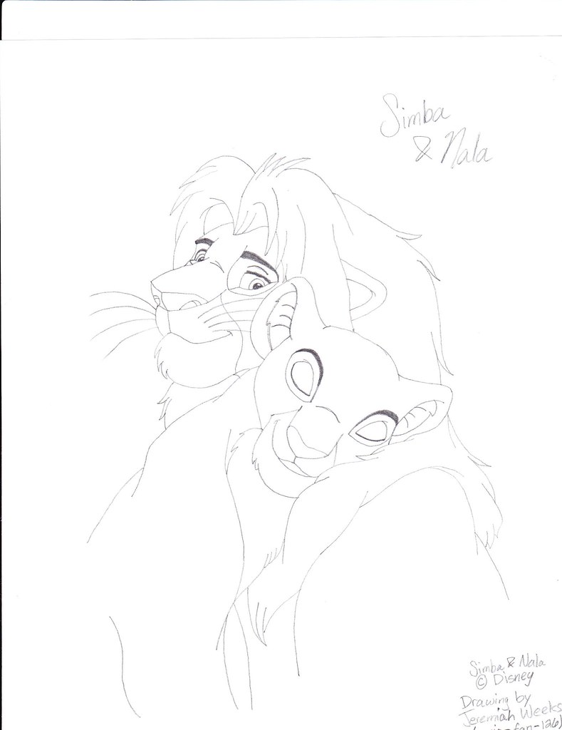 Simba and nala hugging i did this drawing too its simbaâ