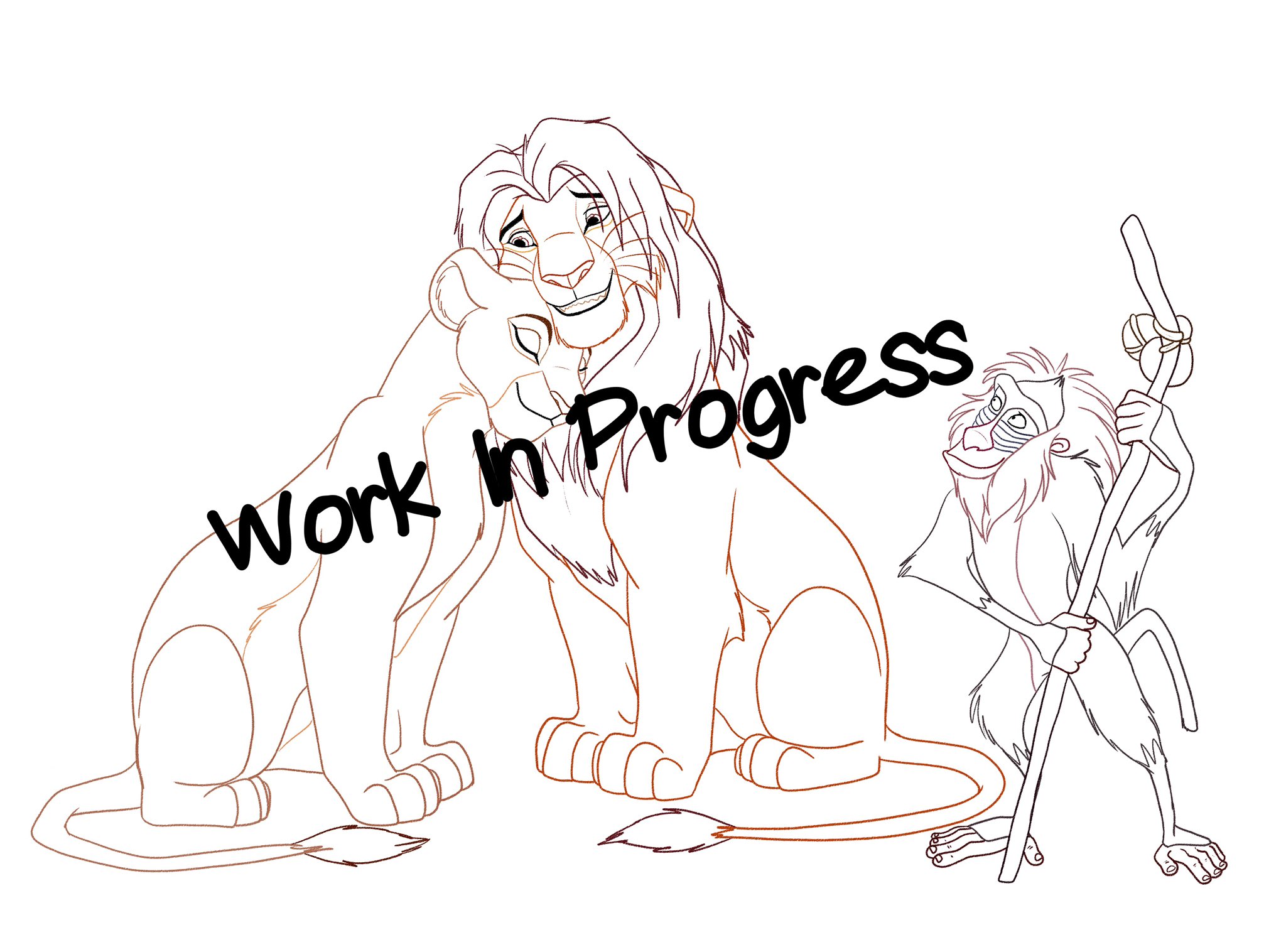 Kingsimbatara artist ððð on x wip simba nala that creepy lil monkey ð i dont like drawing rafiki ð wip workinprogress simba nala rafiki disney fanart thelionking lionking httpstcowxfmaxj x