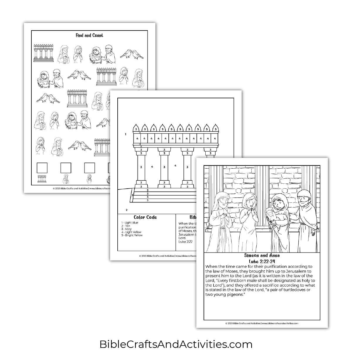 Simeon and anna activity pages