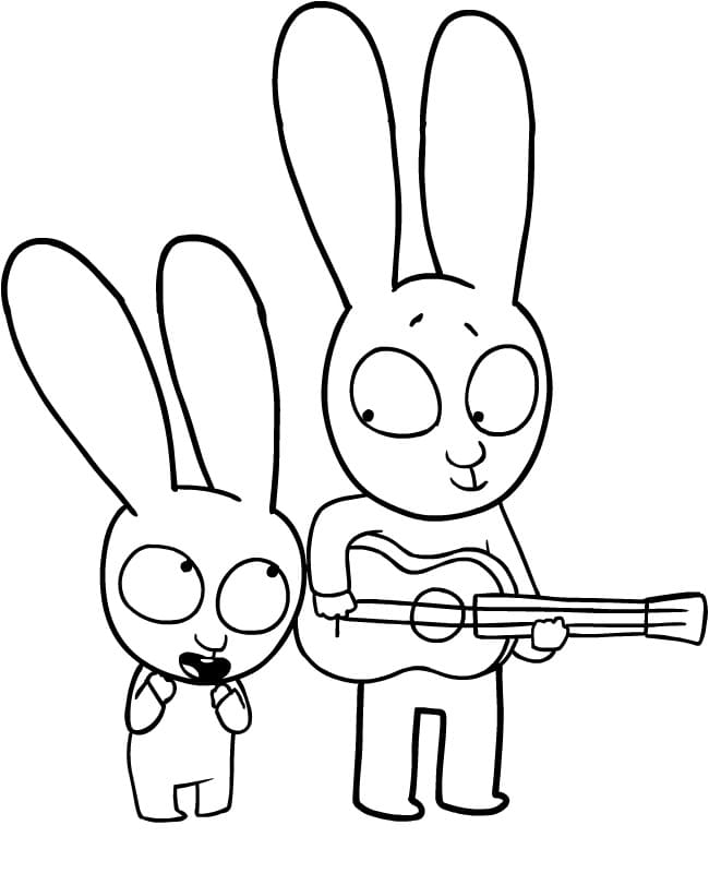 Simon rabbit coloring pages