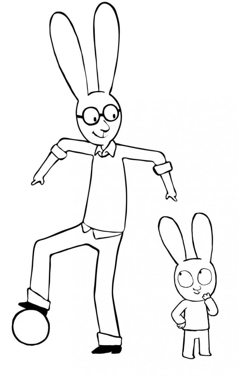 Simon rabbit coloring pages