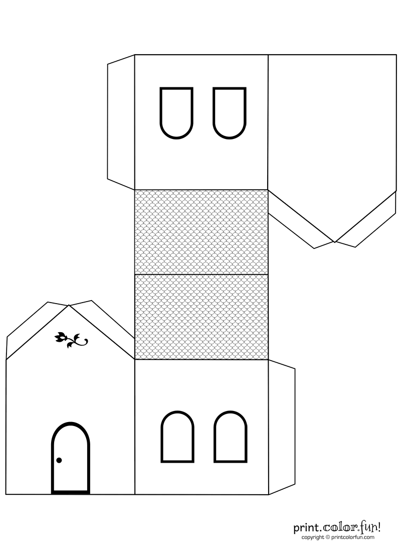 House cutout craft to color print color fun free printables coloring pages crafts puzzles cards to â paper house template folding house house template