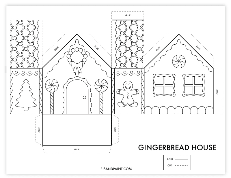 Free printable d gingerbread house coloring page