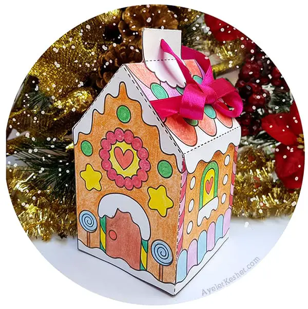 Printable gingerbread house template to color