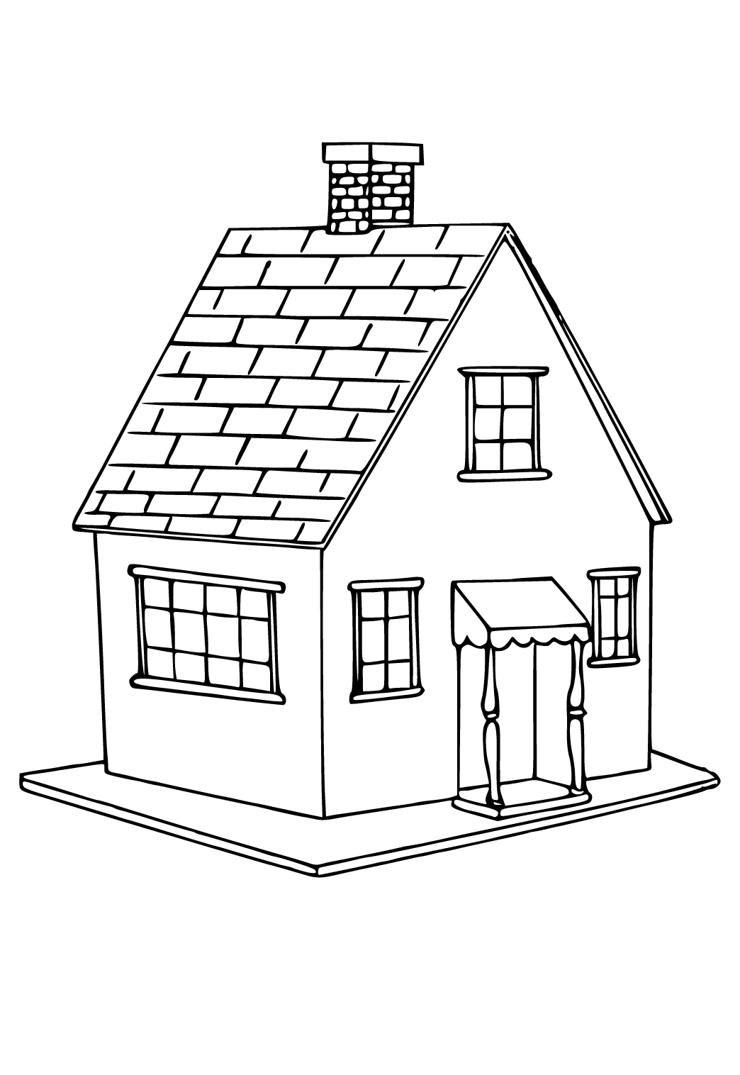 Free printable house d coloring page for adults and kids