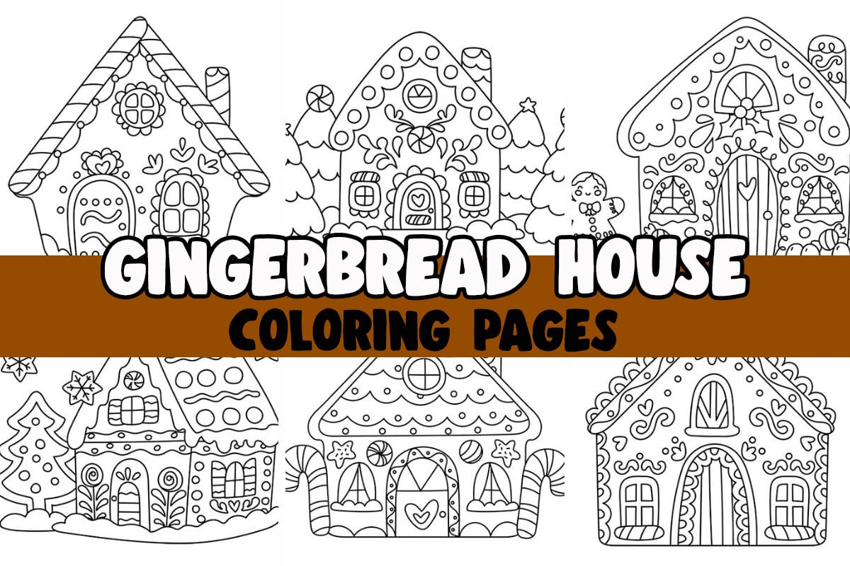 Gingerbread house coloring pages free printables