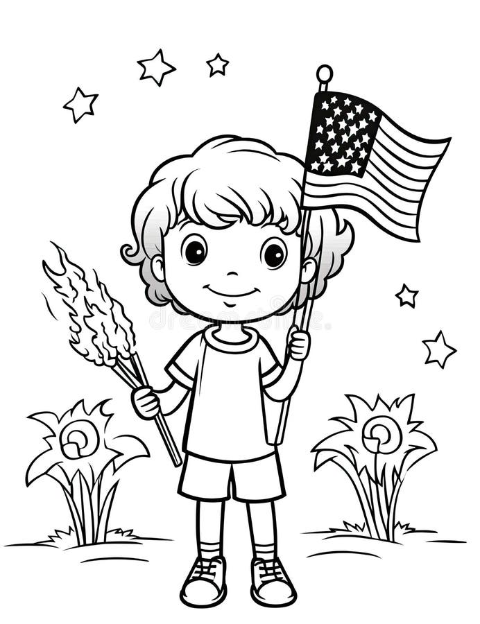 Independence day coloring page stock illustrations â independence day coloring page stock illustrations vectors clipart