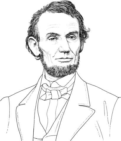 President abraham lincoln portrait coloring page free printable coloring pages