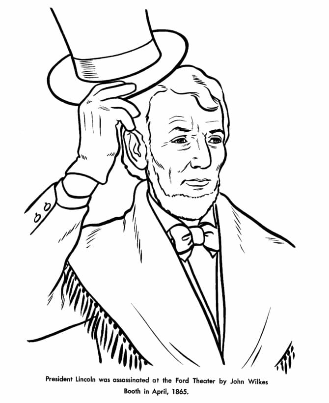 Simple abraham lincoln coloring page