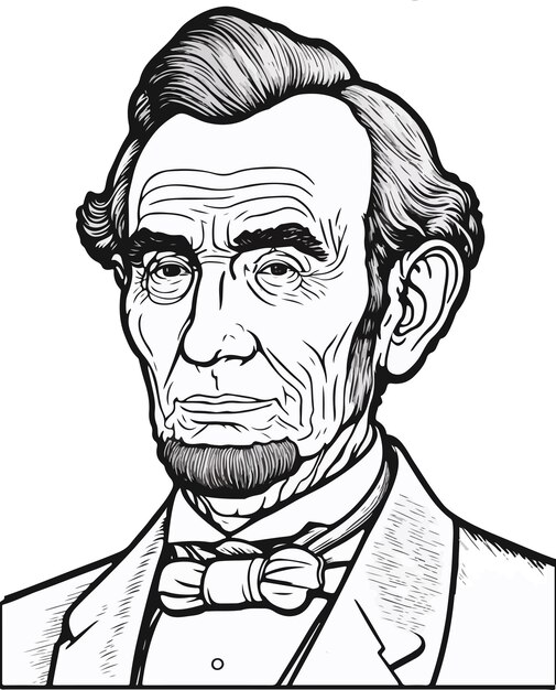 Premium vector abraham lincoln coloring page