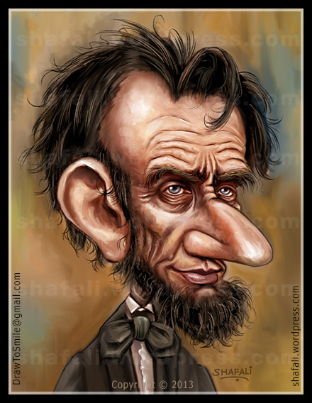 Abraham lincolns color caricature â this should brighten everyones day s caricatures portraits and cartoons