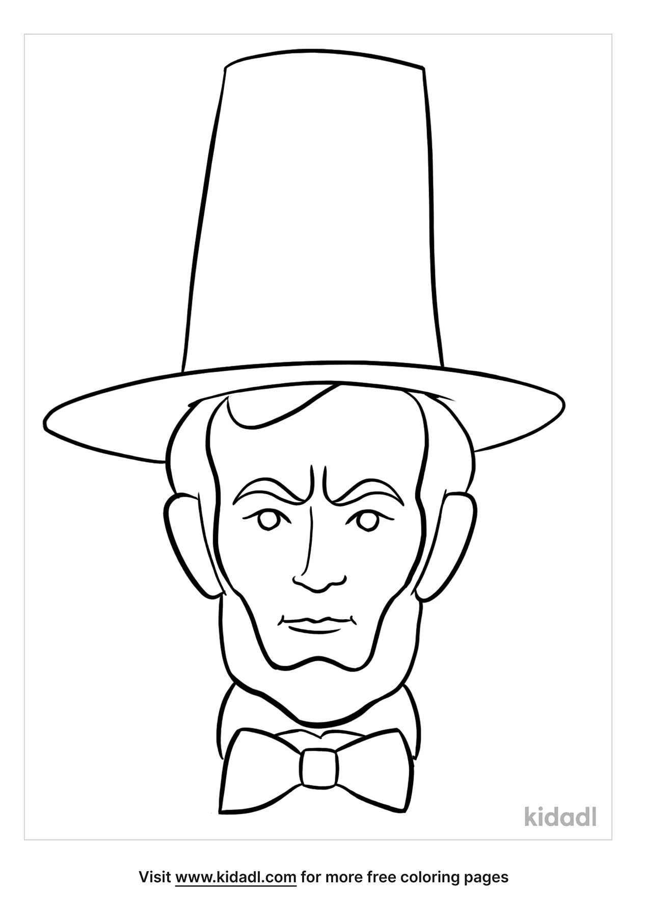 Free abraham lincoln for toddlers coloring page coloring page printables