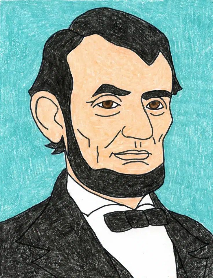 Easy how to draw abraham lincoln and and abraham lincoln coloring page drawings color wheel art projects color wheel art