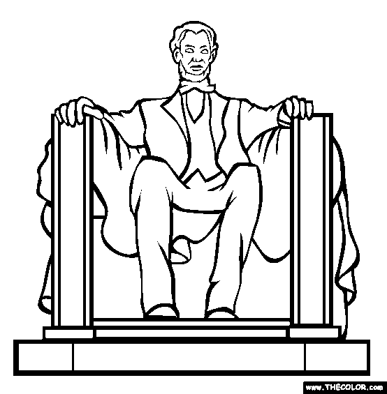 Lincoln eorial online coloring page