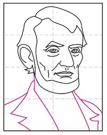 Easy how to draw abraham lincoln tutorial video coloring page