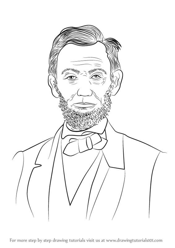 How to draw abraham lincoln politicians step by step