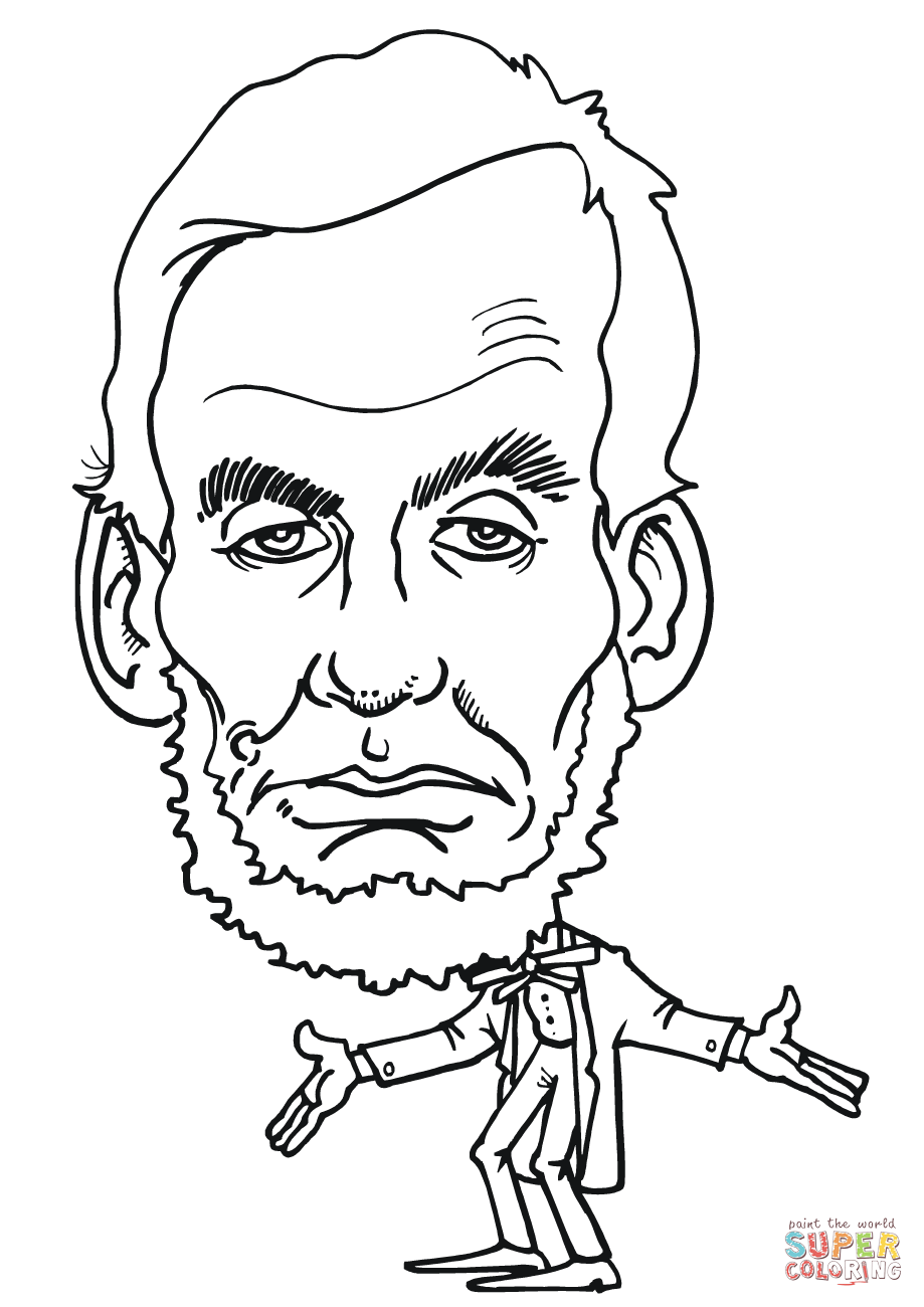 Abraham lincoln caricature coloring page free printable coloring pages