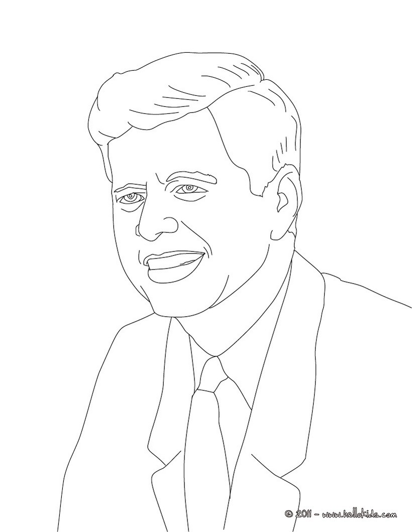 President john f kennedy coloring pages