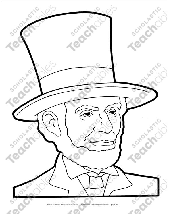 Abraham lincoln reproducible pattern printable clip art and images