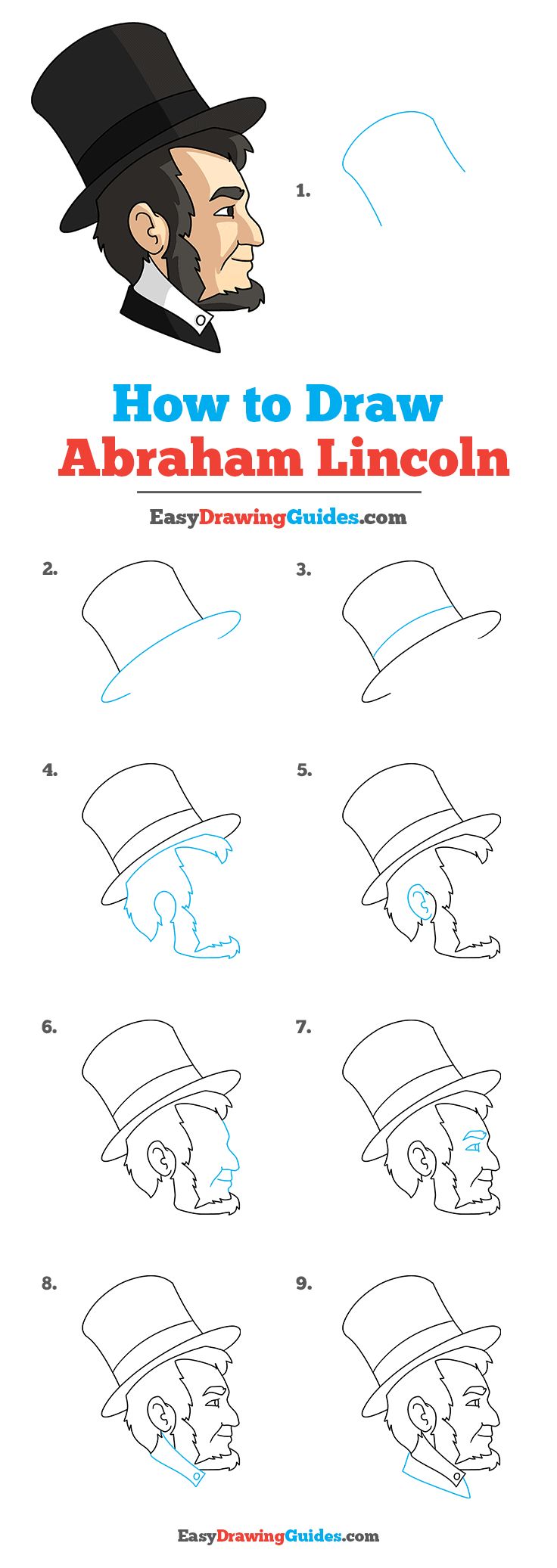 How to draw abraham lincoln