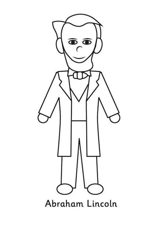 Simple abraham lincoln coloring page